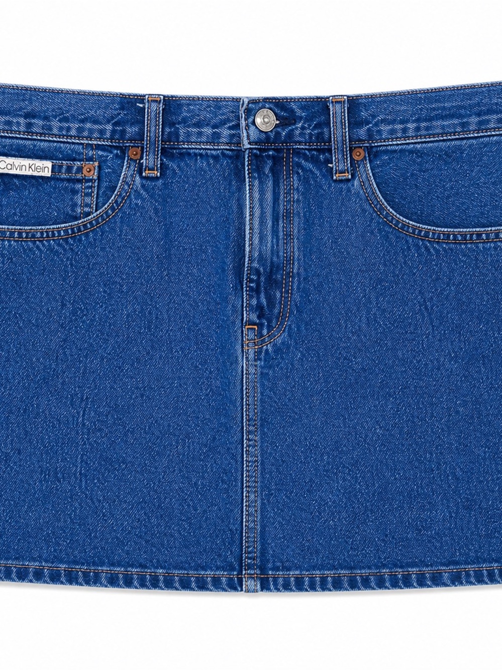 Calvin Klein Women's Classic Denim Mini Skirt in Bright Blue